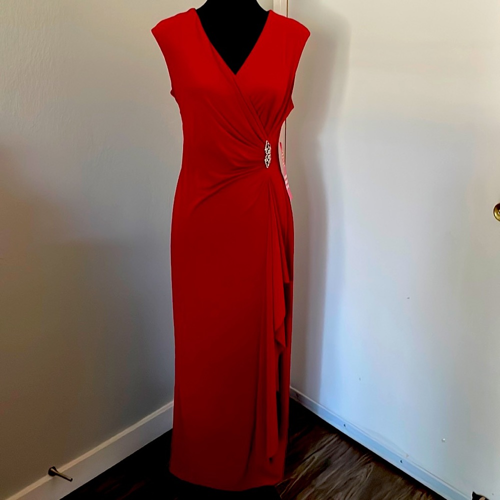 Burgundy evening dress